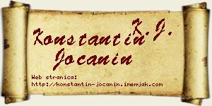 Konstantin Jočanin vizit kartica